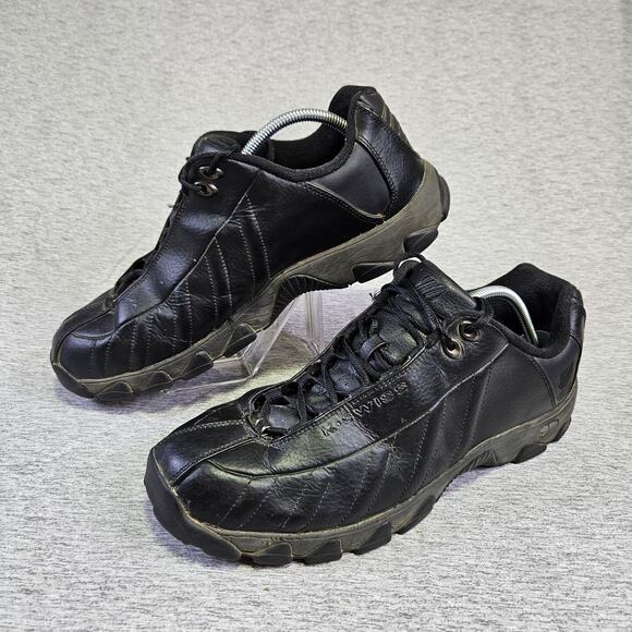 K SWISS ST329 CMF Sneaker Mens 14 Black Athletic 03426-008 Leather Tennis Shoe - Picture 1 of 16